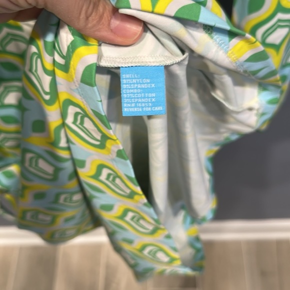 J McLaughlin Size M Retro Print Collared Tie Waist Catalina Cloth Dress - Picture 6 of 8